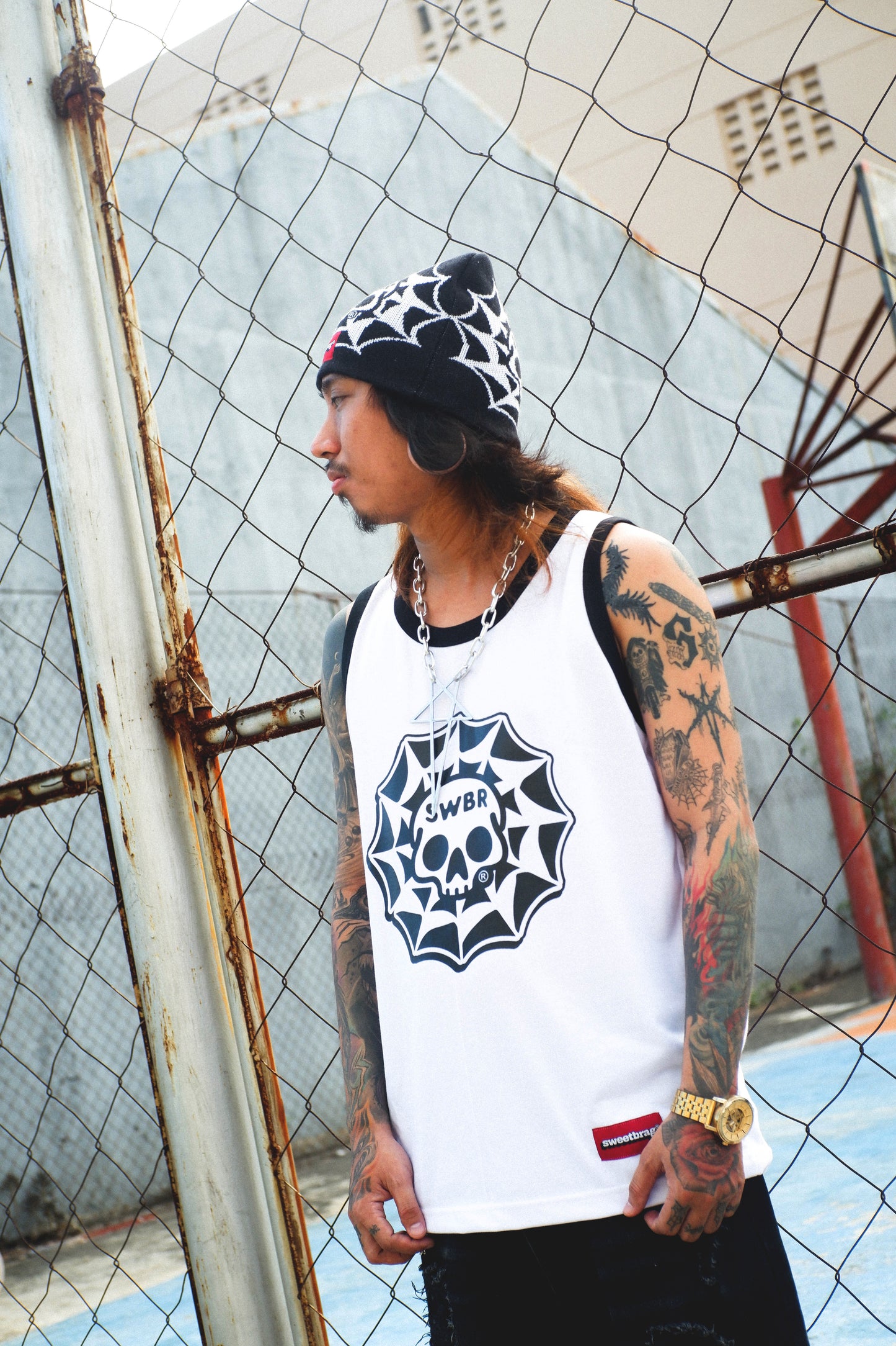 SKULLY WEB TANK TOP