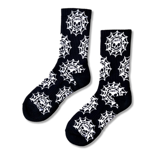 ARACHNIA PATTERN (BLACK) CREW SOCKS