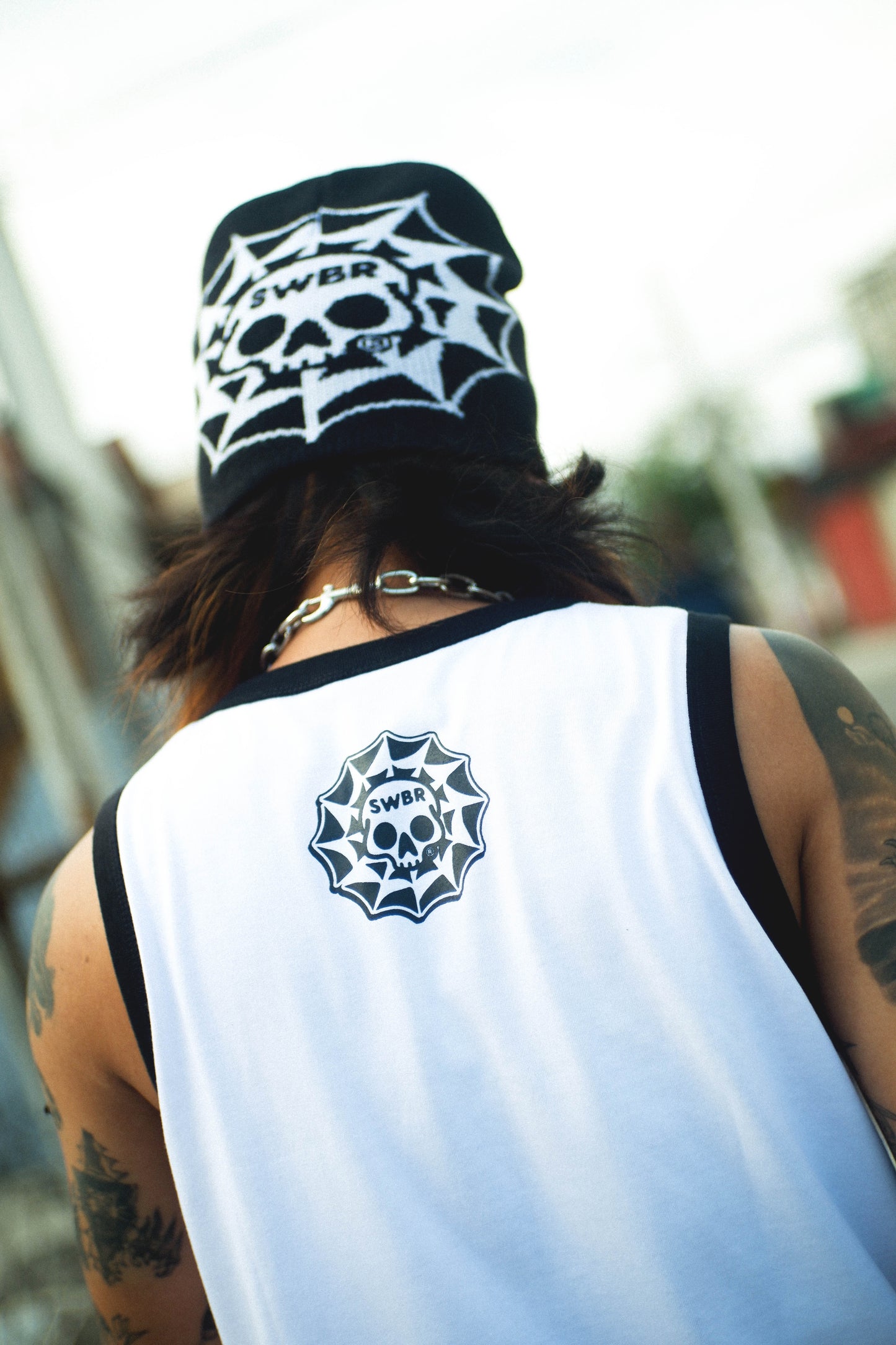 SKULLY WEB TANK TOP