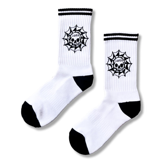 ARACHNIA STRIPE (WHITE) CREW SOCKS