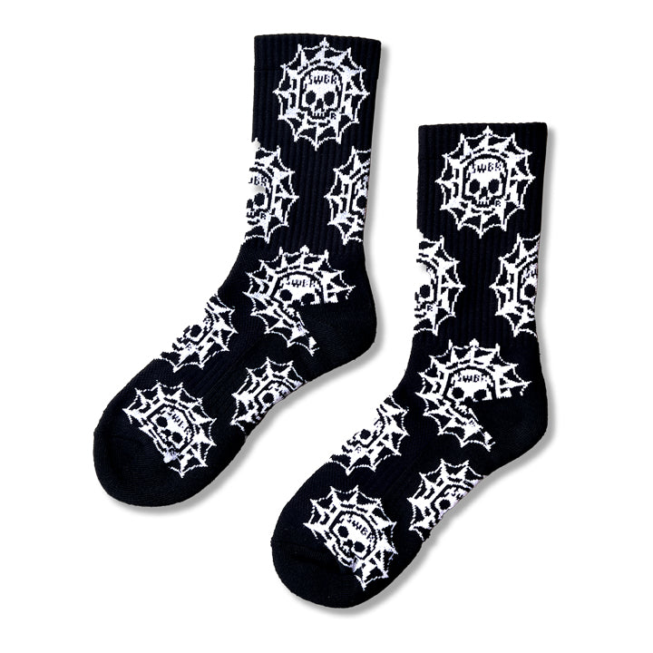 ARACHNIA PATTERN (BLACK) CREW SOCKS