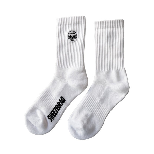 SKULLY BASIC (WHITE) CREW SOCKS